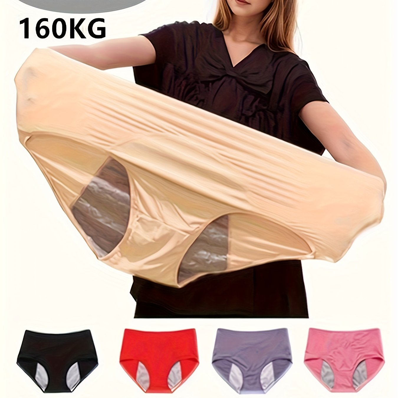 8pcs Women's Plus Size Menstrual Pants Underwear