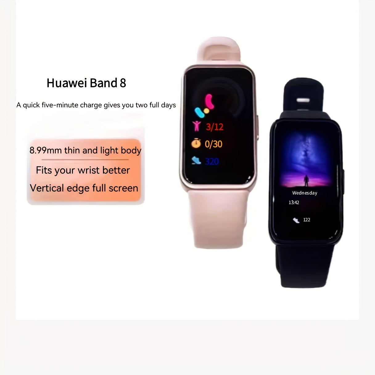 HUAWEI Smart Band8 Standard Edition Ultra-Thin DesignScientific Sleep TrackingLong Battery Life Global Version