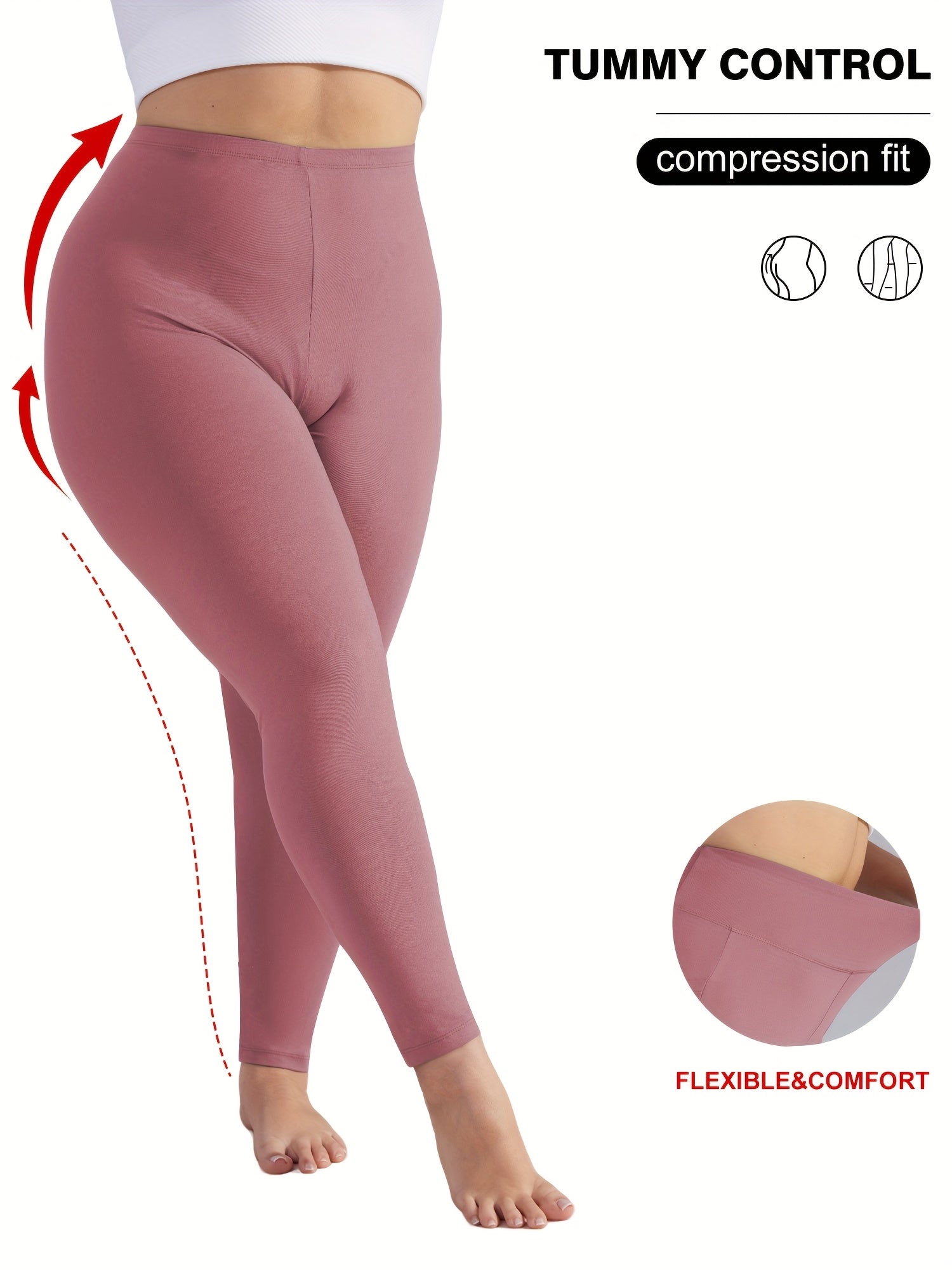 Stretchy High-Waist Plus Size Women's Cropped Leggings