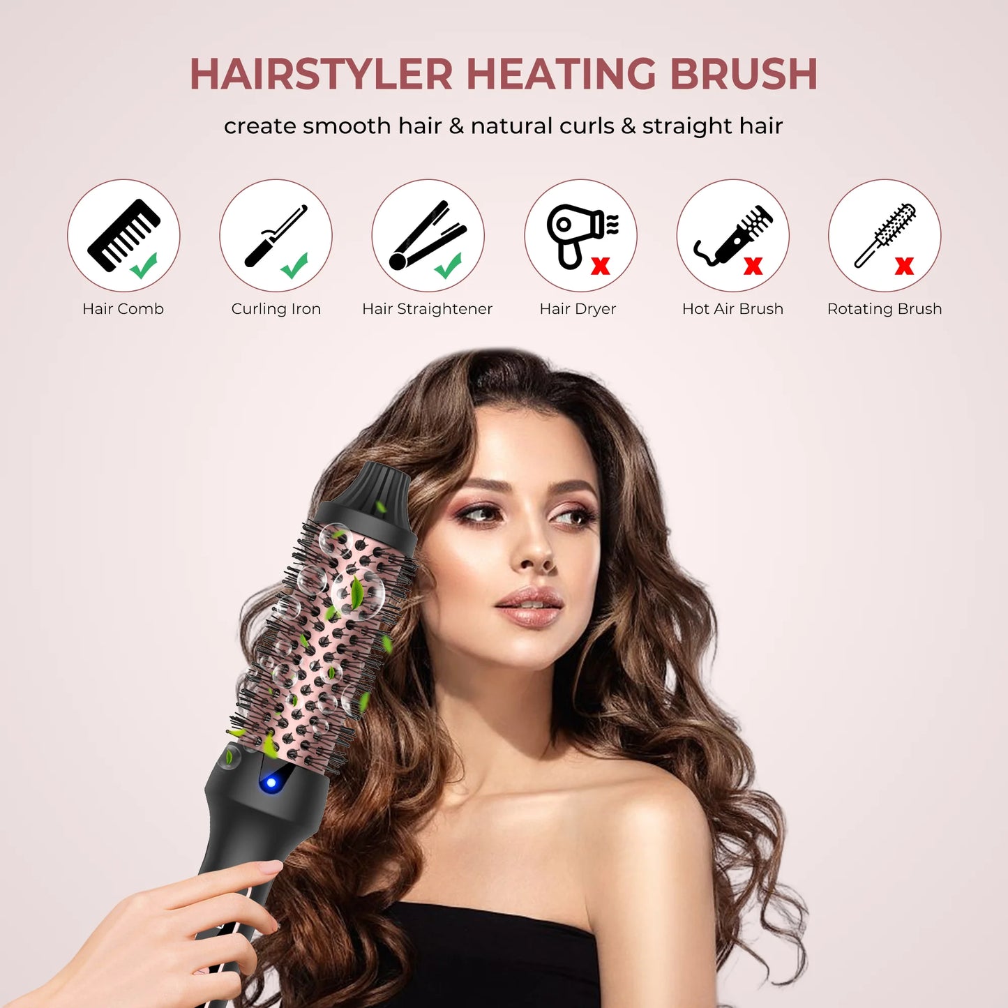 1.5 Inch Thermal Curling Brush 9 Heat Settings