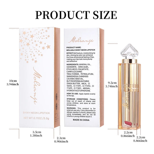 Shiny Pearlescent Lipstick with High Color, Long-Lasting Non-Fading Moisturizing Lipstick, Long-Lasting and Not Easy to Remove