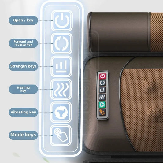 Full Body Electric Multifunctional Lumbar Traction Massage Mattress Cushion  Shoulder Neck Waist Back Vibrations Removable Gift