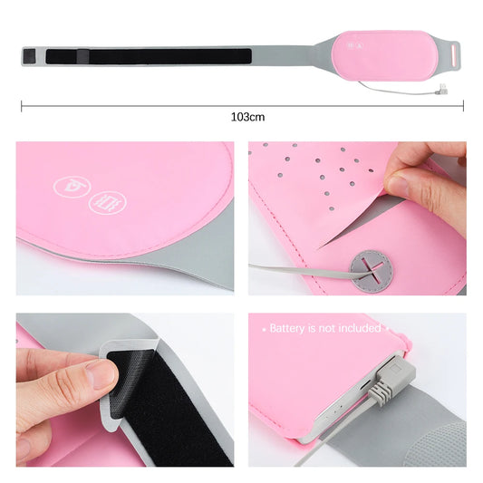 Menstrual Heating Pad Washable Warm Palace Belt Relieve Period Uterus Pain Hot Compress Waist Abdominal Heated Massager Belt