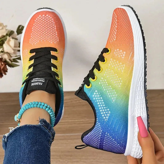 New style  Spring New Fashion Women's Shoes Soft Walking Flats Non-slip Casual Sport Tennis Shoes Athletic Sneakers for Lady