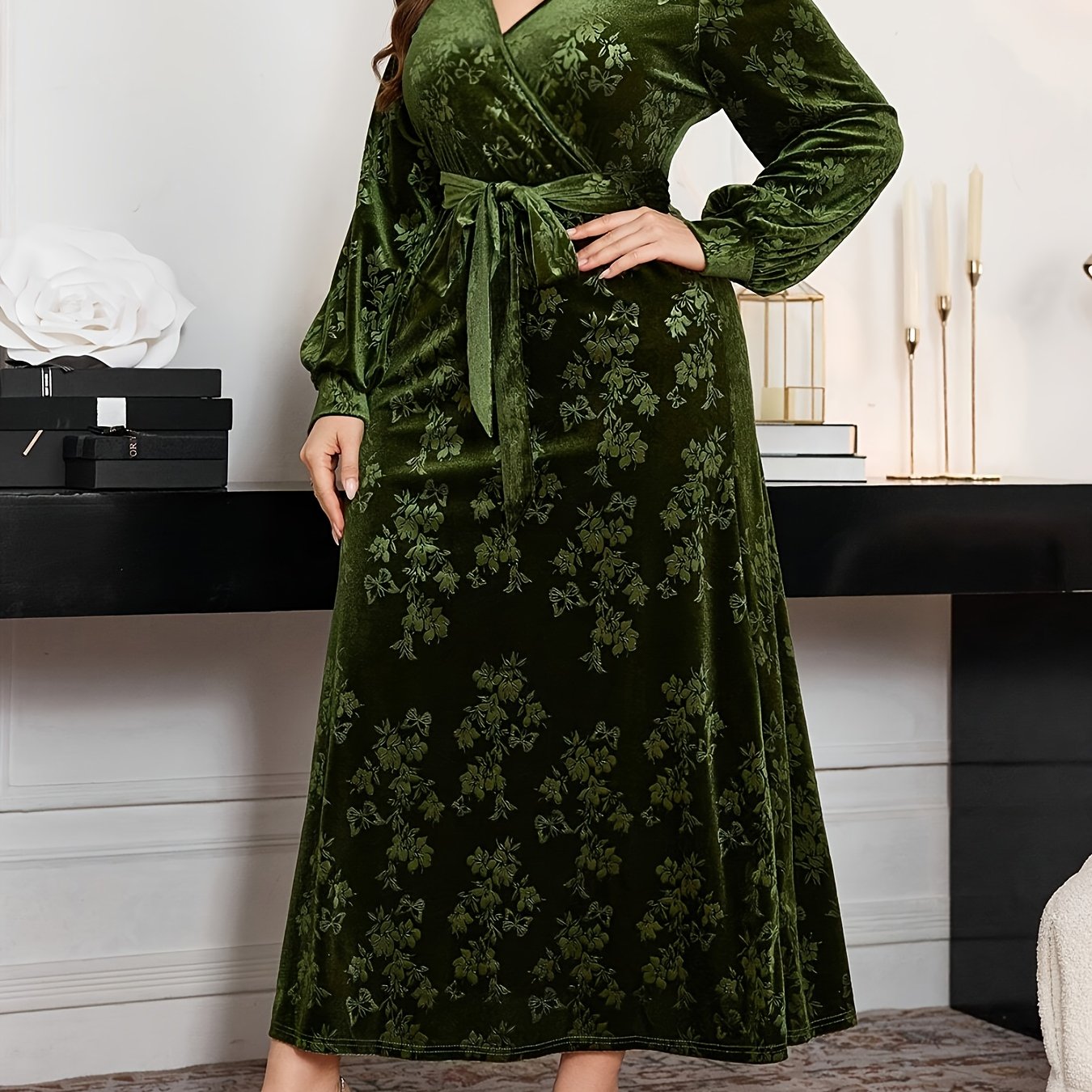 Women's Plus Size Fashion Autumn/Winter New Halloween Christmas Warm Velvet Embossed