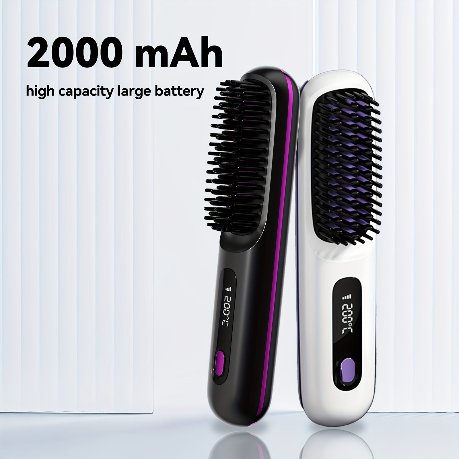 Wireless Straightener Brush, 30W Ceramic, 3 Temperature Settings