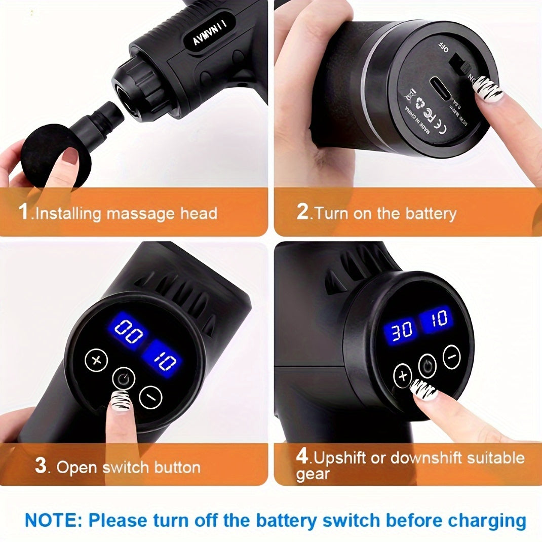 Massage Gun Deep Tissue Electric Muscle Massager 30 Levels of Force Adjustment