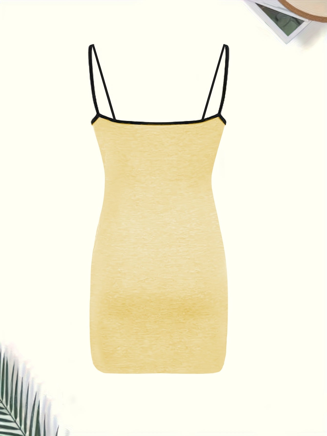 Letter Print Spaghetti Strap Dress, Bodycon Backless Cami Dress, Women's Clothing