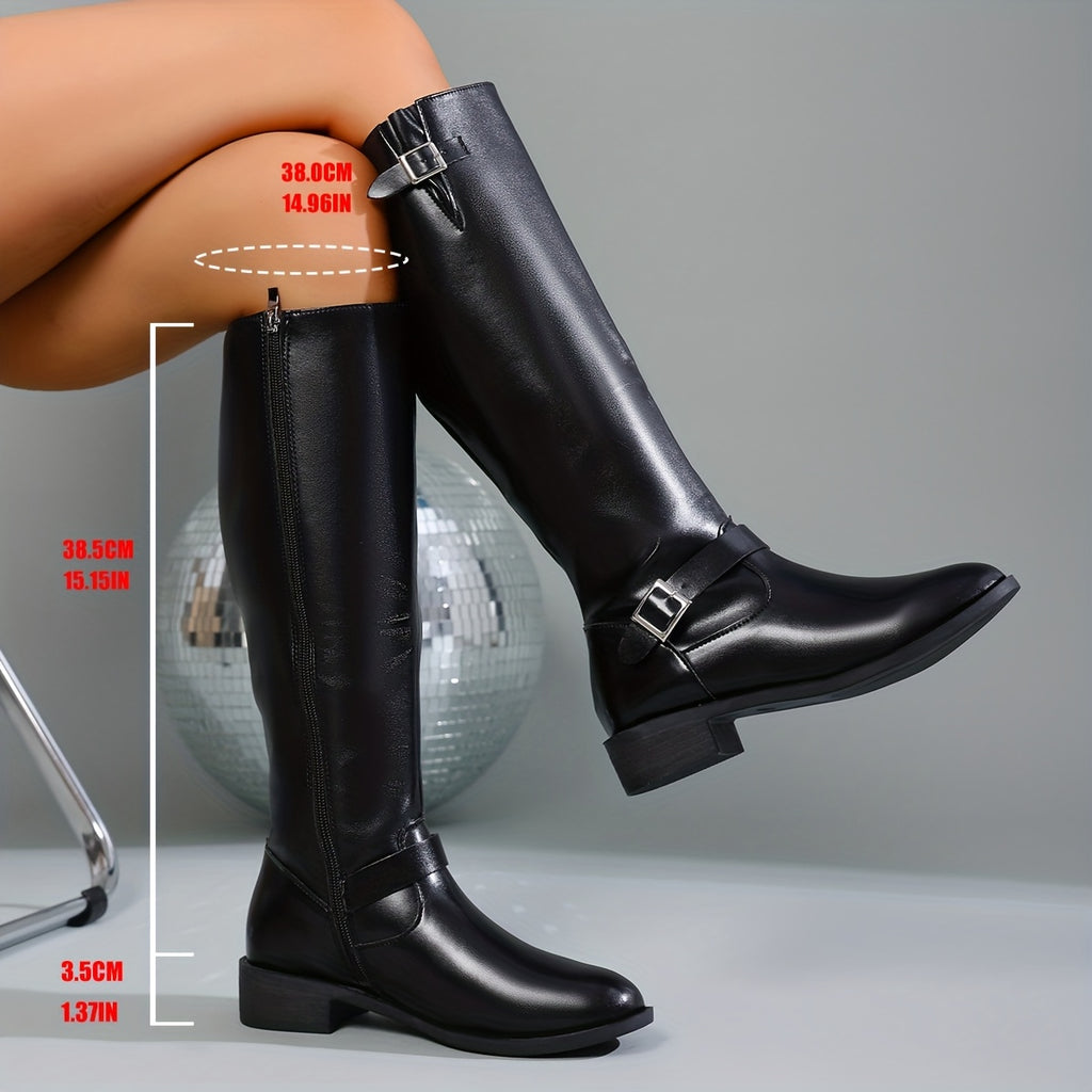 Women's Western Cowboy Boots - Pointed Toe High-Heel Round Toe Ankle Boots with Zipper Closure