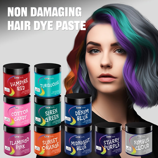 [10 Shades Meidu Vampire Red] Meidu Vampire Red Semi-Permanent Hair Color Paste, 10 Shades | Plant-Based, Oxidation-Free, Gentle on Hair, Moisturizing | Ideal for Halloween, Christmas, and Summer Parties