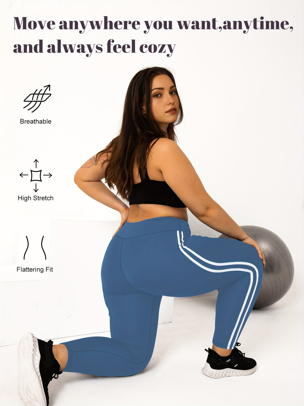 3-Pack Plus Size High-Waisted Tight-Fit Leggings