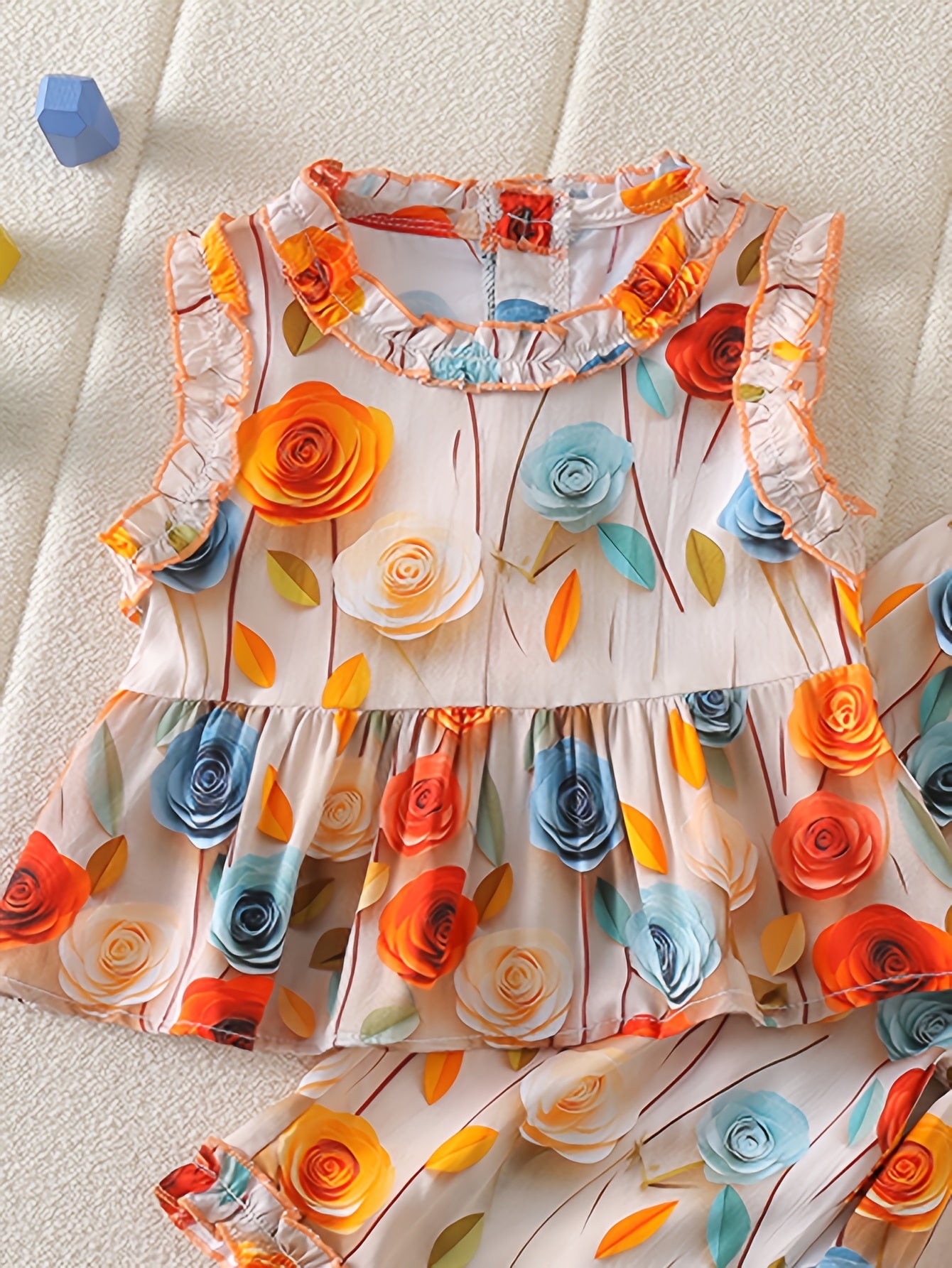 Chic Floral Sleeveless Top & Wide-Leg Pants Set - Colorful Botanical Print