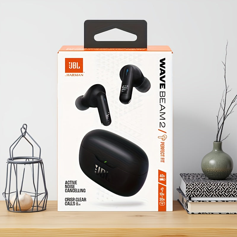 For JBL WAVE BEAM 2 Active Noise Cancellation Wireless Earbuds - Touch Control, Rechargeable Lithium Battery