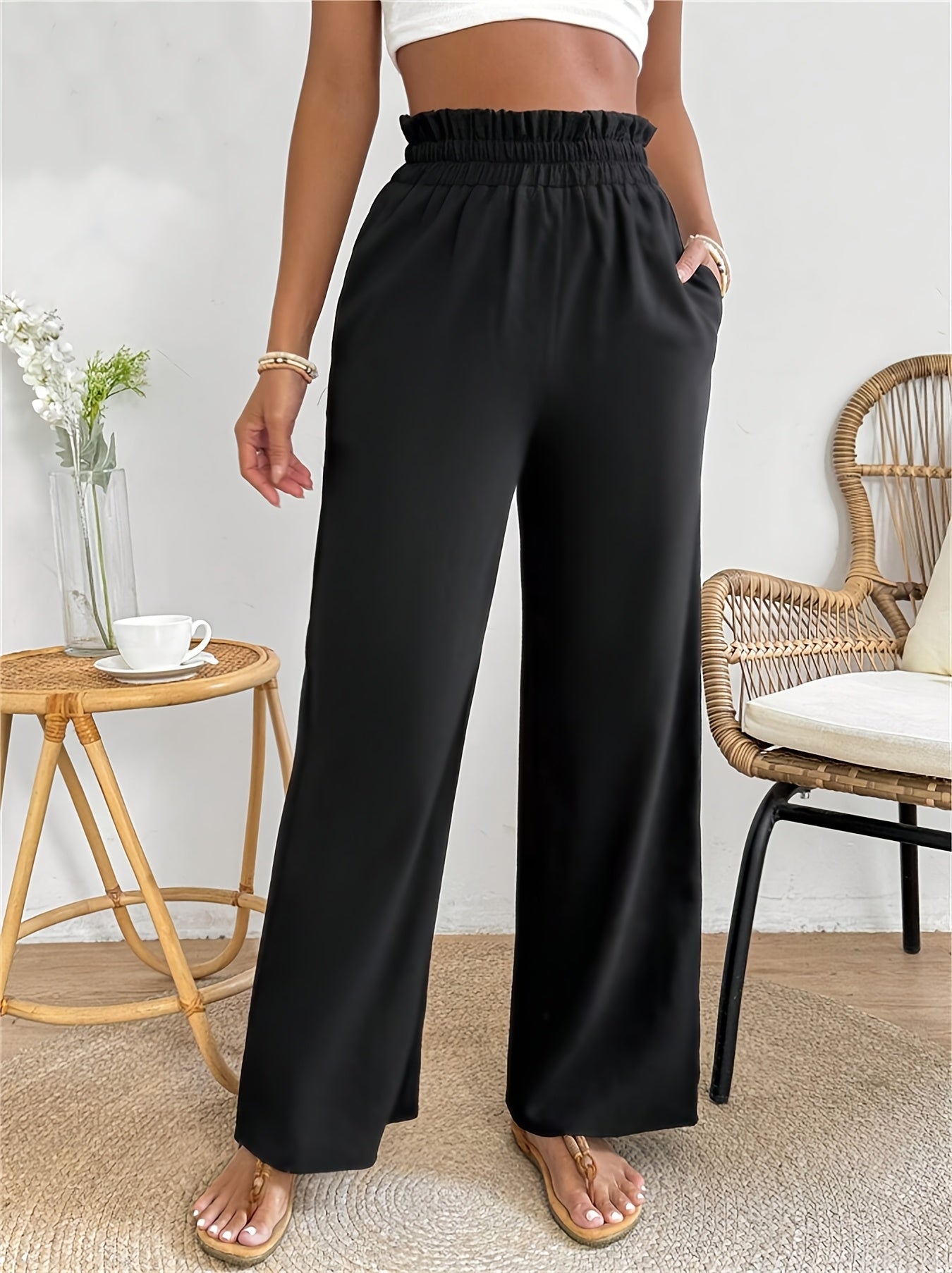 Women's Bohemian Paisley Print Wide-Leg Pants