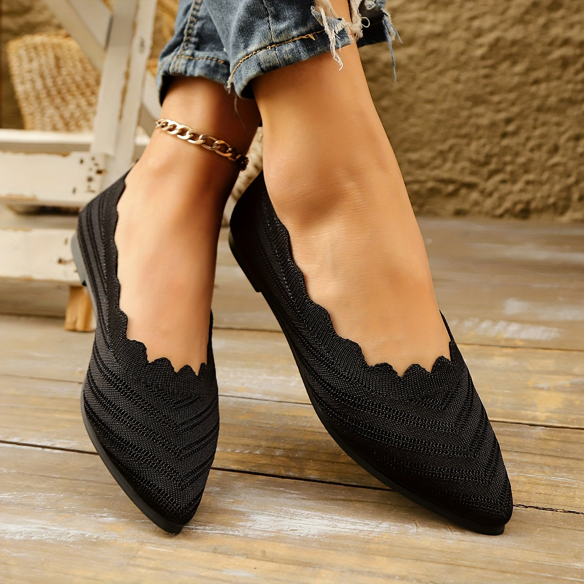 Women's Pointed Toe Flat Shoes, Comfortable Soft Sole