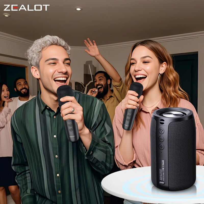 S32 Wireless Speakers Two Wireless Microphones, Portable Design, Booming Bass
