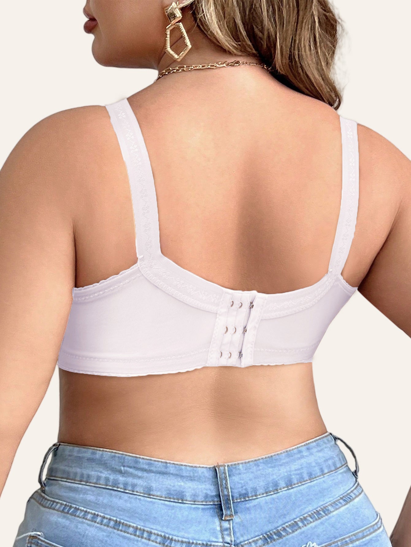 Women's Plus Size Wireless Bra with Bowknot