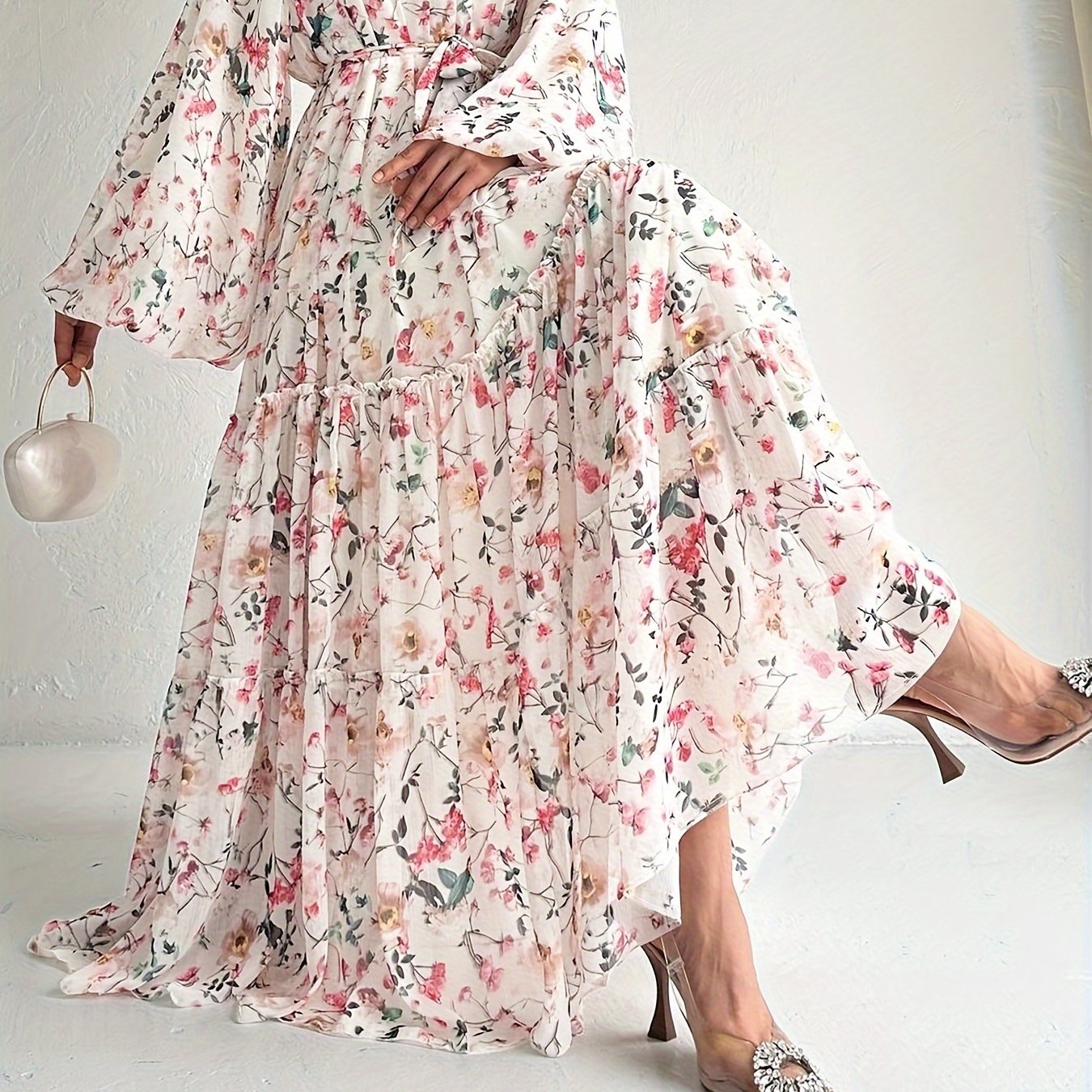Women's Floral Maxi Kaftan Dress