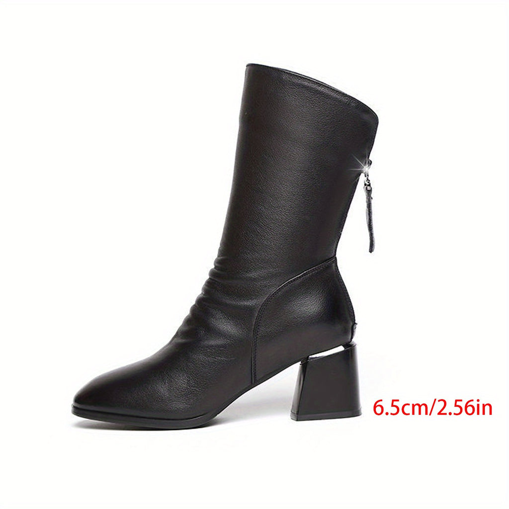 Comfortable Women's Chunky Heel Pointed Toe Ankle Boots