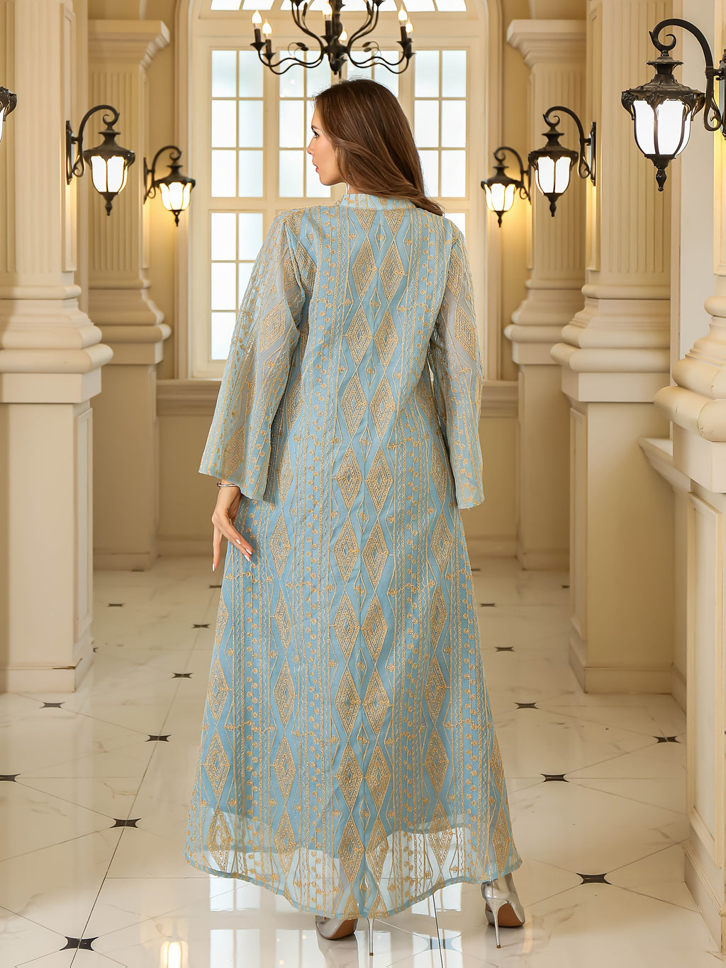 Women's Elegant Long Sleeve Abaya Robe