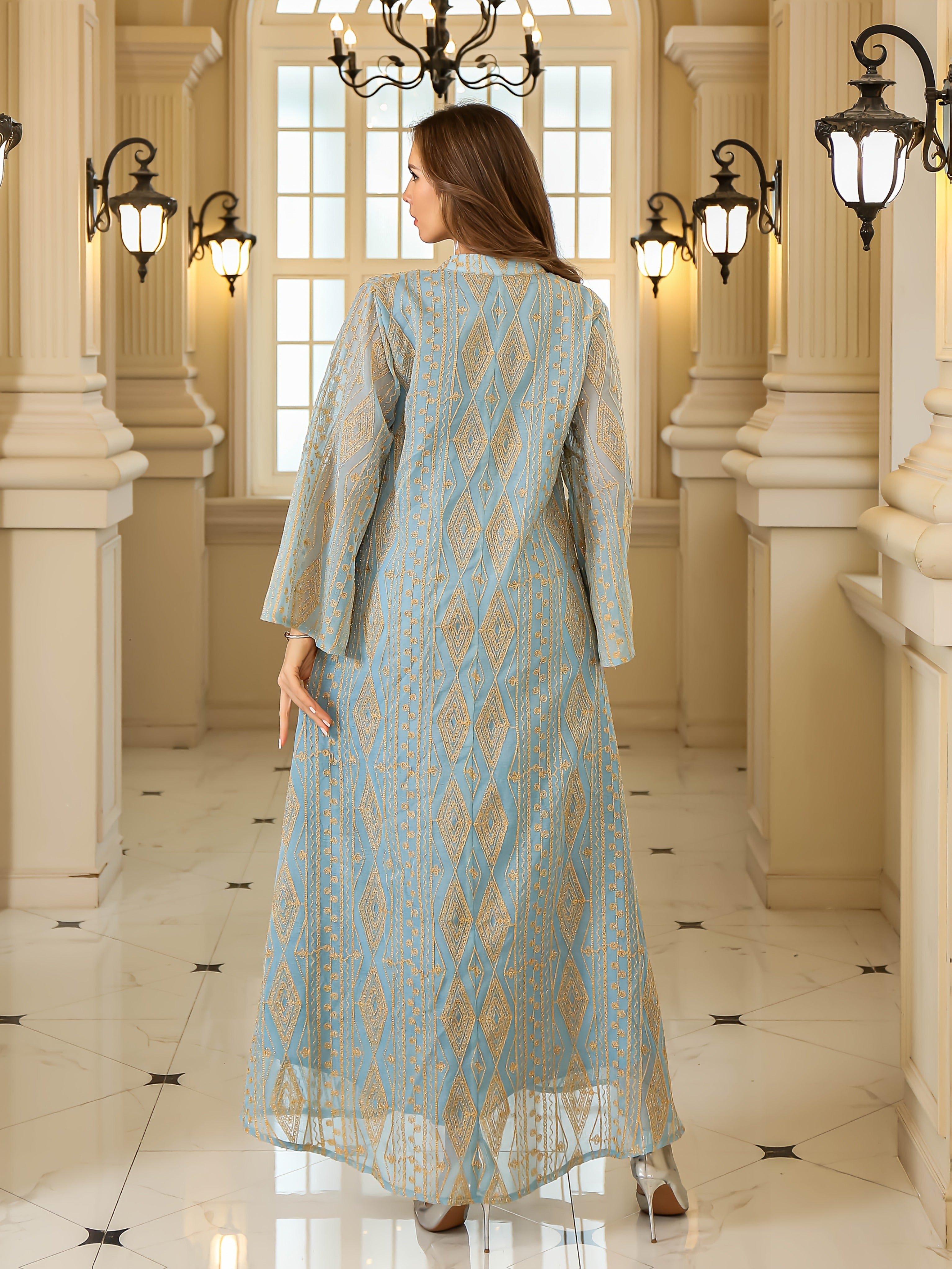 Women's Elegant Long Sleeve Abaya Robe