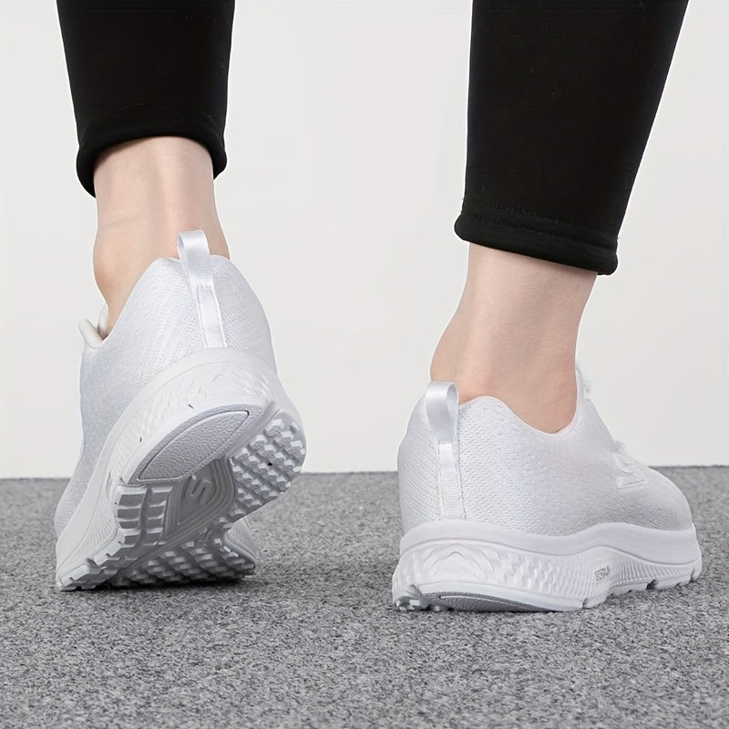 Women's Skechers Gym Walking Running Shoes - Breathable White Athletic Sneakers with Stability Support, Cushioned EVA Insole & Non-Slip