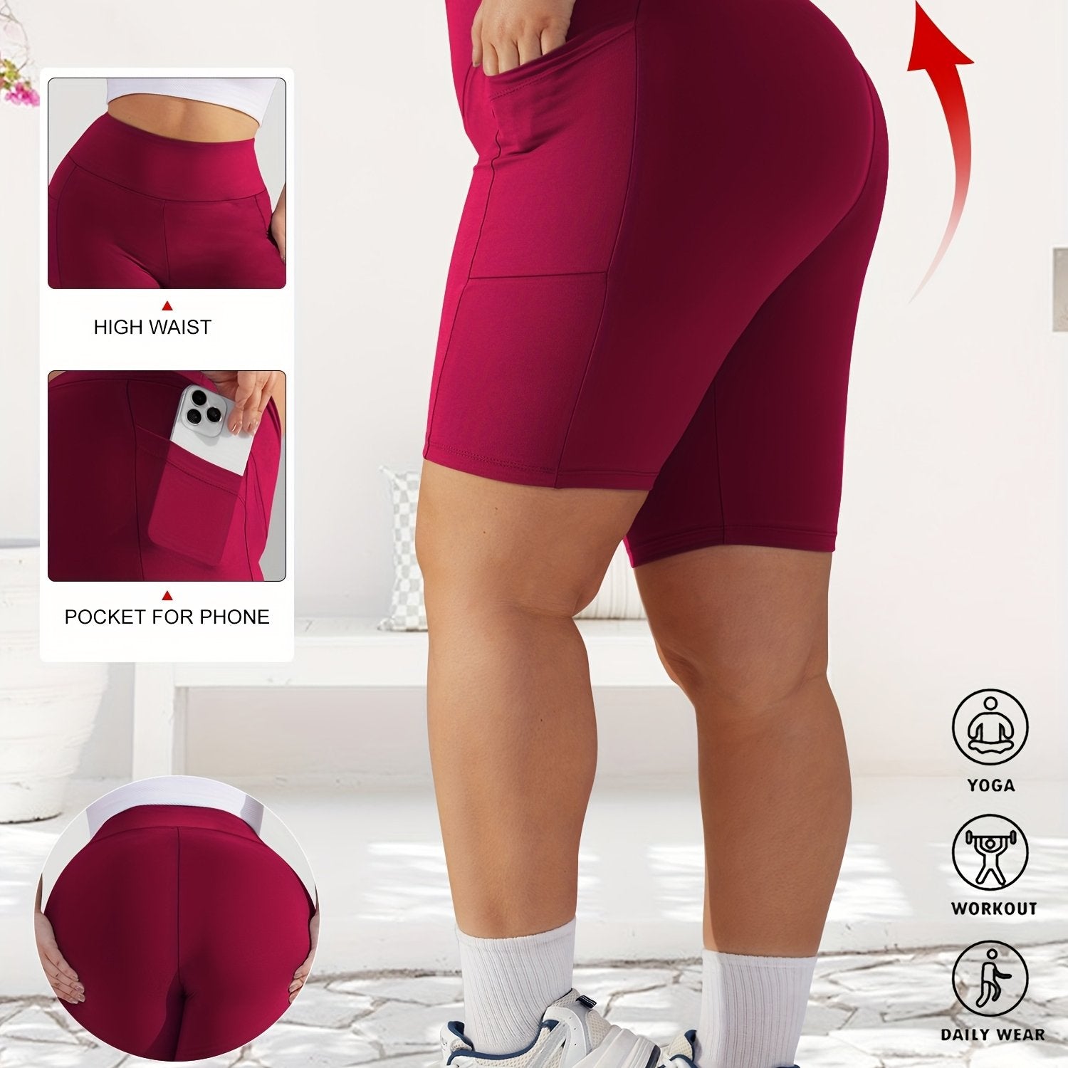 Plus Size Women's High-Waist Leopard Print Shorts