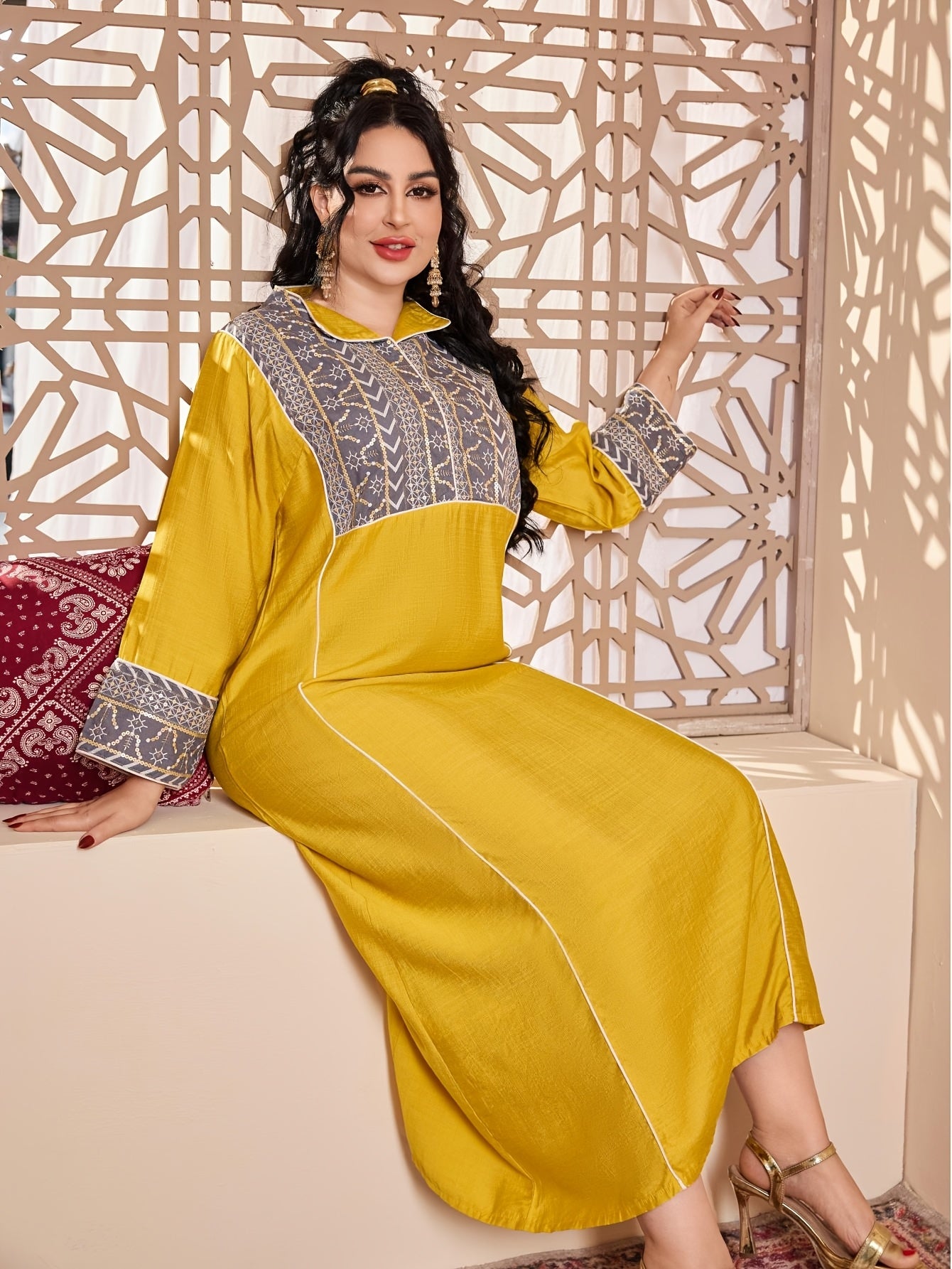 Women's Elegant Arabic Jalabia Dress