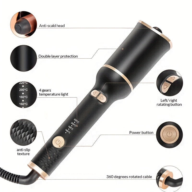 Automatic Hair Curler & Waver Iron - 32mm Rotating Ceramic Design