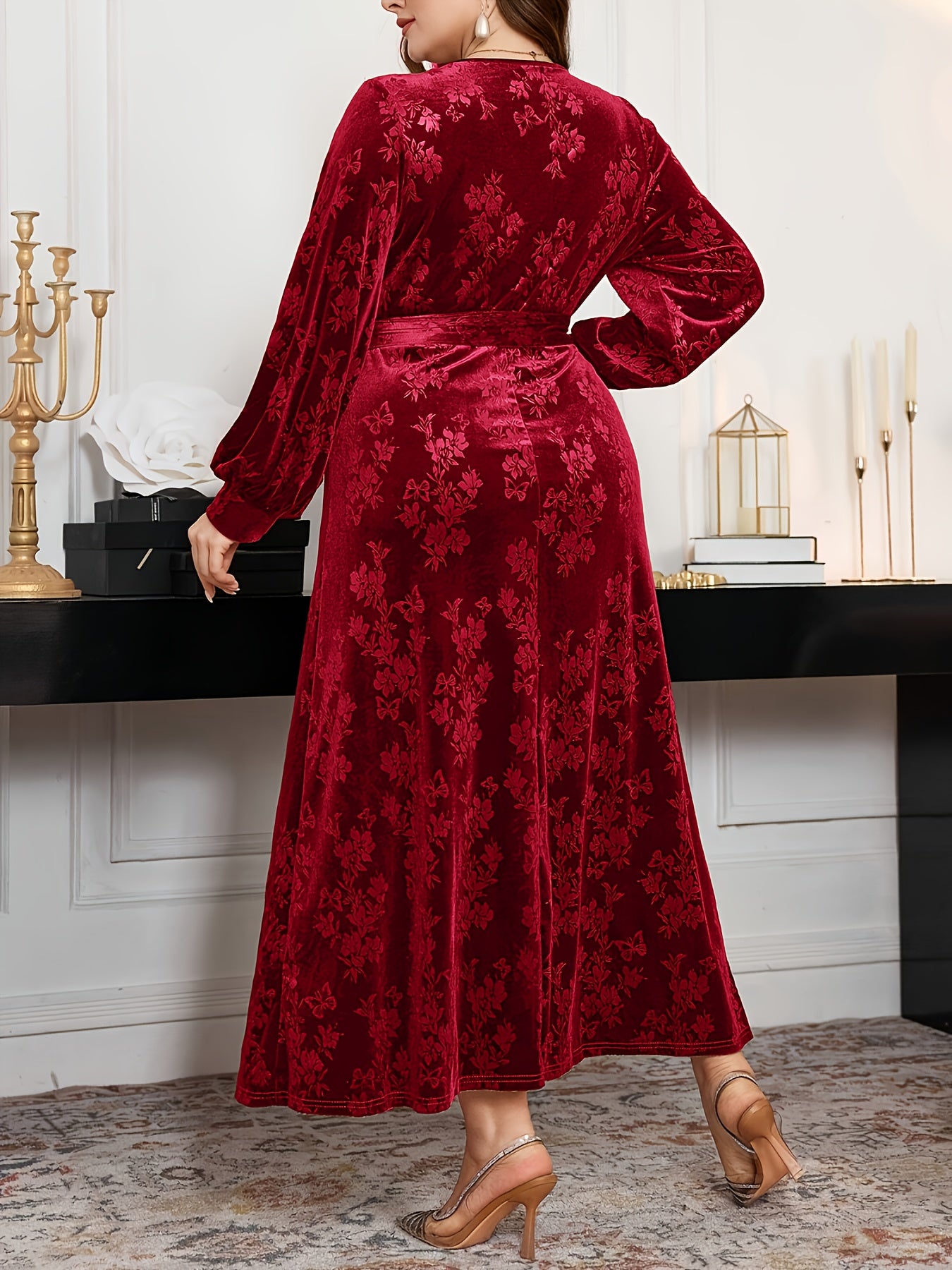 Women's Plus Size Fashion Autumn/Winter New Halloween Christmas Warm Velvet Embossed