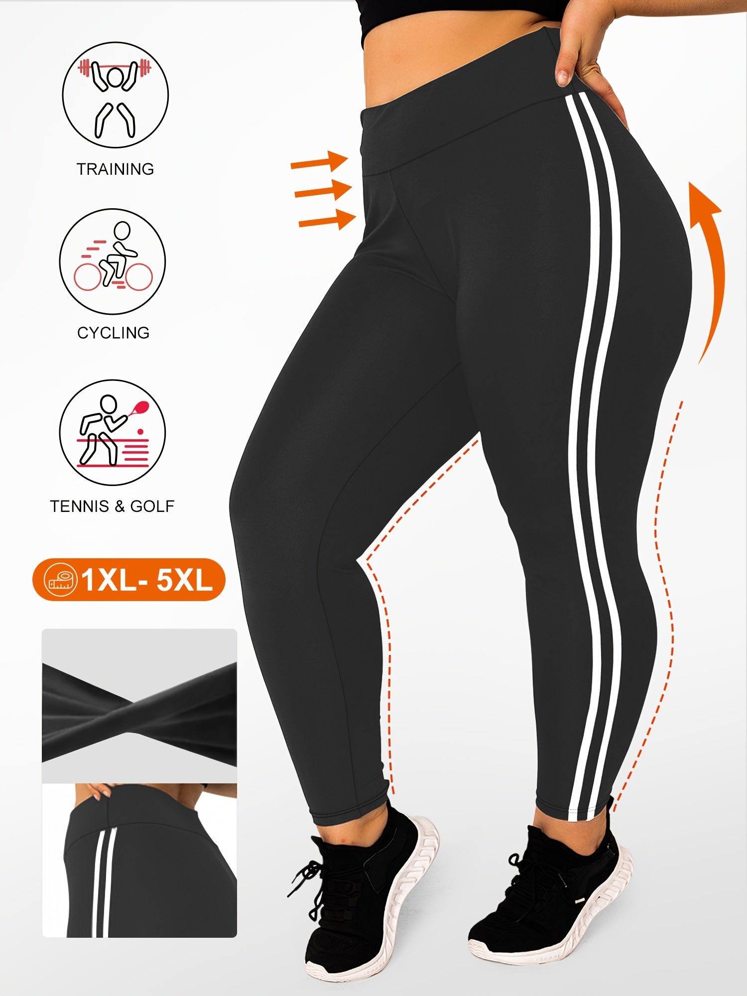 3-Pack Plus Size High Waist Skinny Leggings
