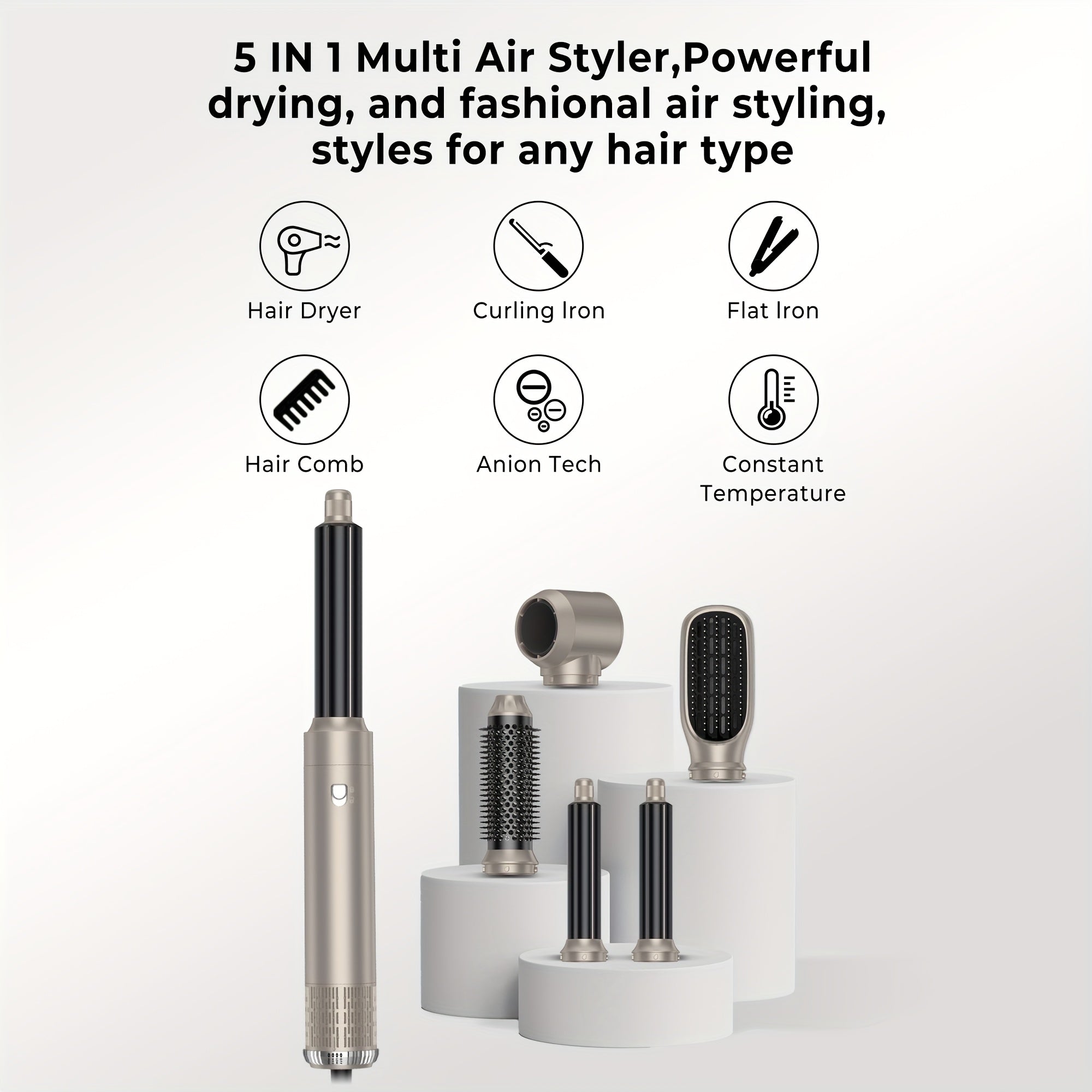 5in 1 Hair Styler Hair Dryer Brush 60000RPM Upgrade
