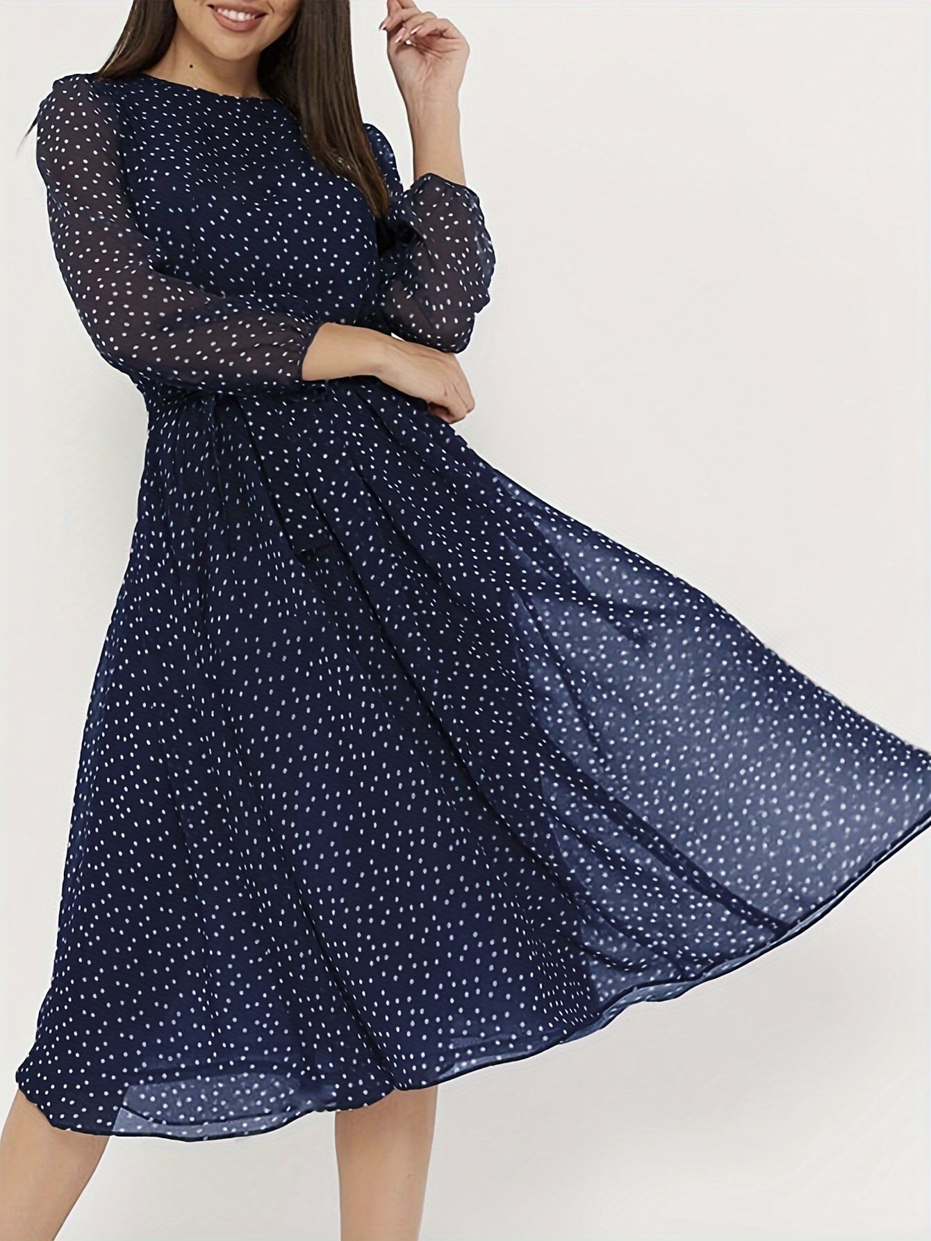 Short Sleeve Round Neck Flared Skirt