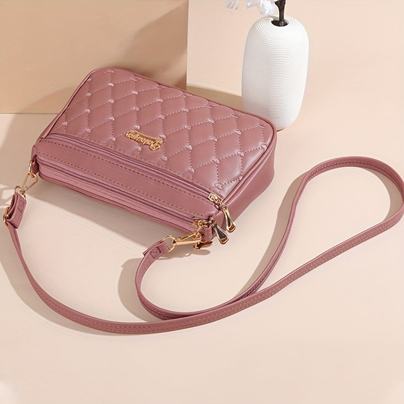 Fashionable Crossbody Bag with Multiple Layers and Large Capacity