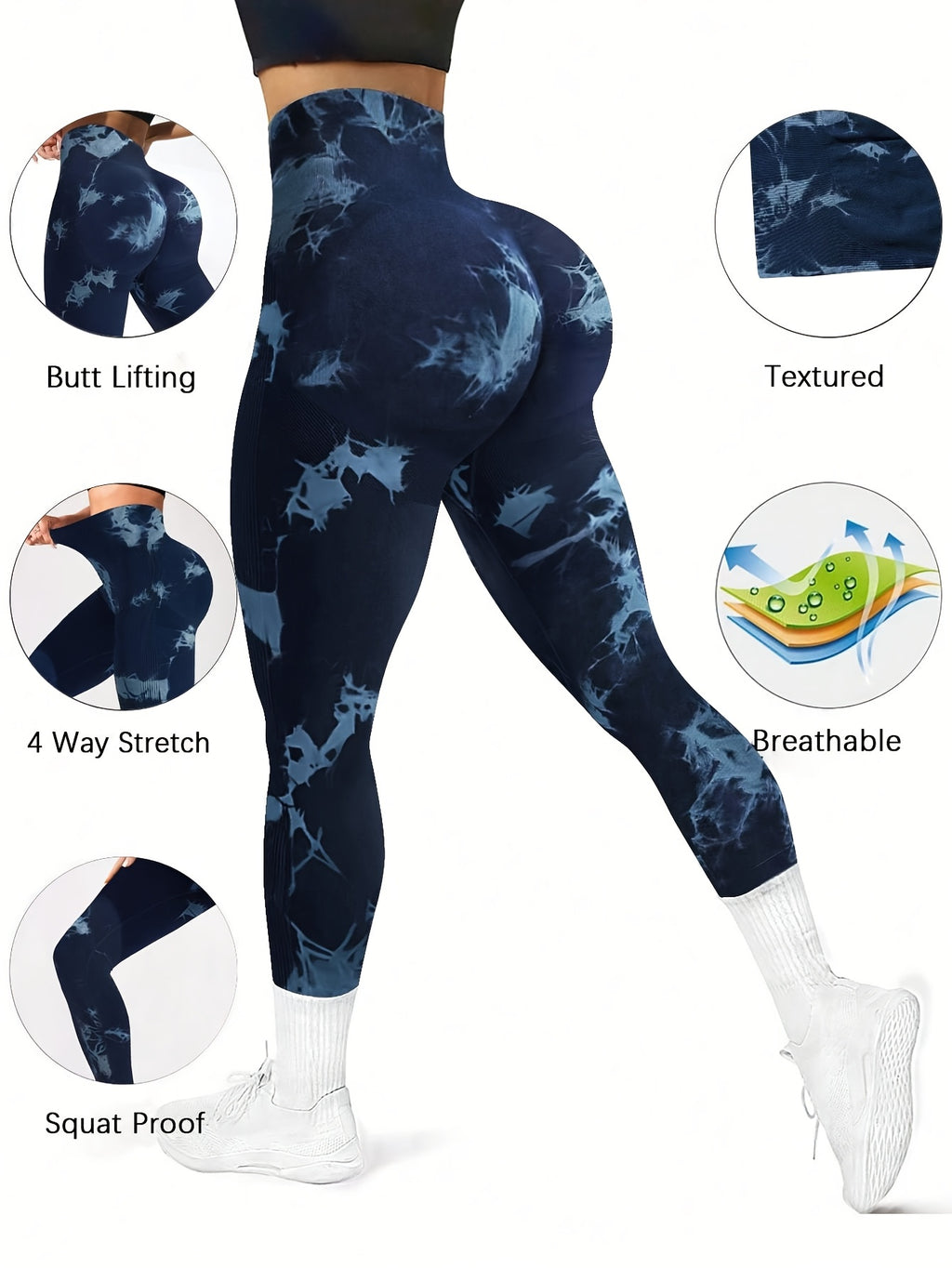Women's High-Waist Seamless Yoga Leggings Stretchy Breathable