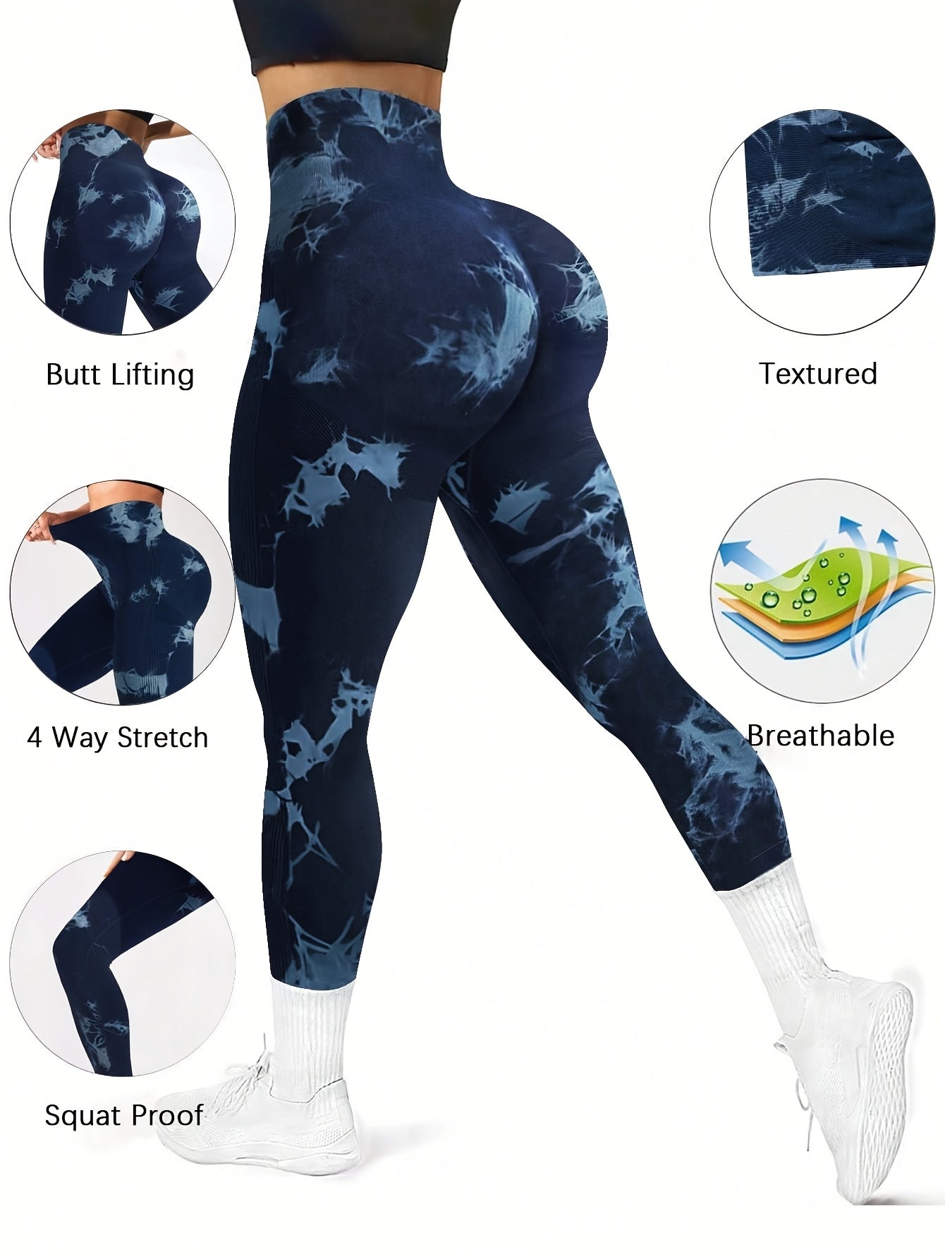 Women's High-Waist Seamless Yoga Leggings Stretchy Breathable