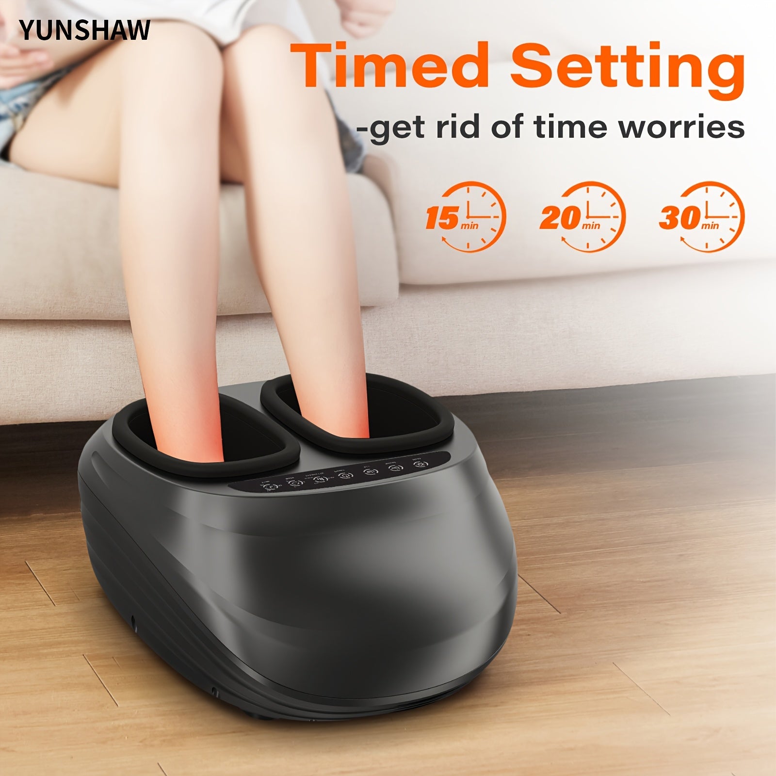 Foot Massager Device Featuring Comforting Heat and Intense Kneading