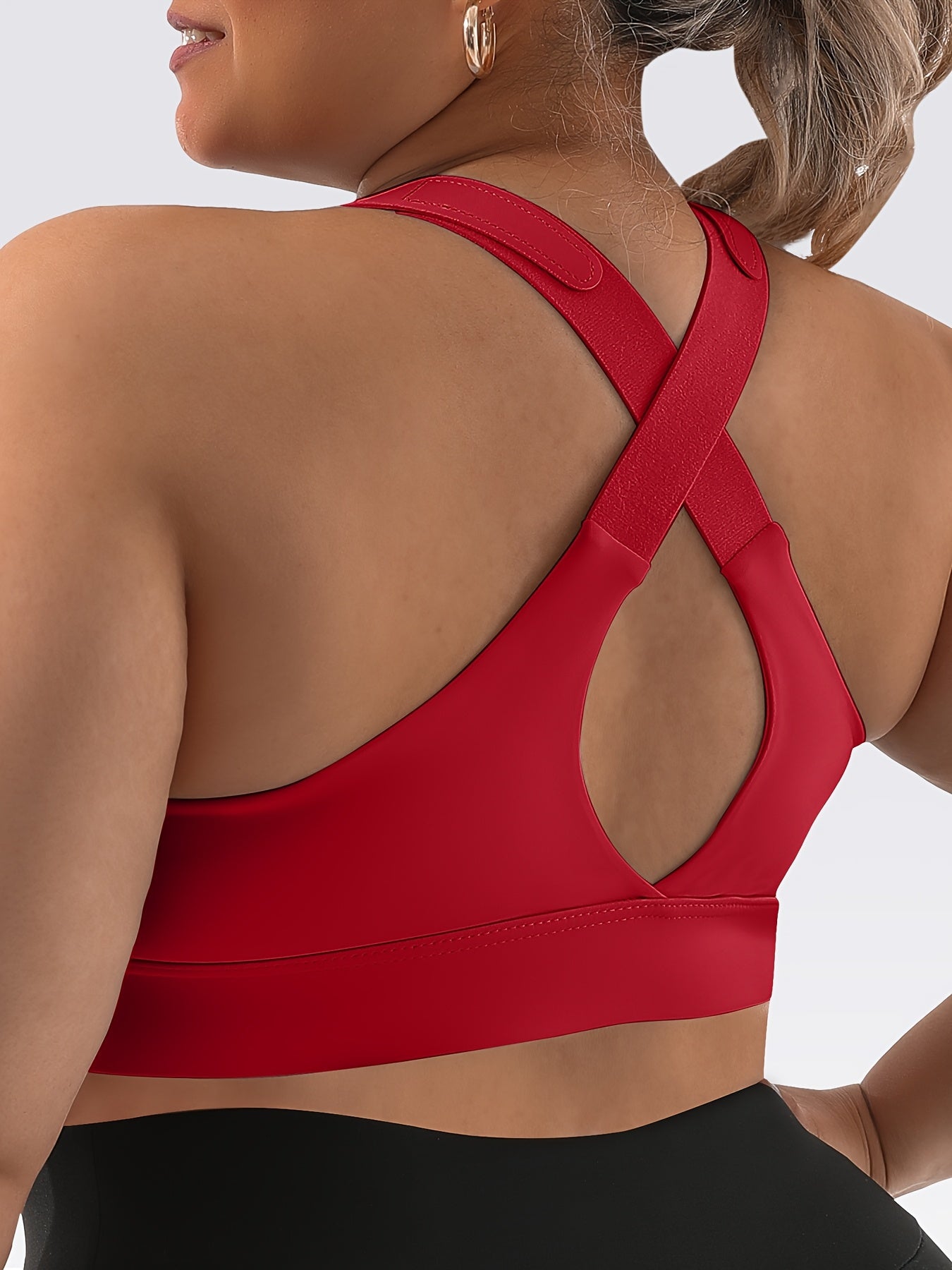 Plus Size Sports Bra with Front Zipper - High Impact, High Support, Adjustable Straps for Yoga