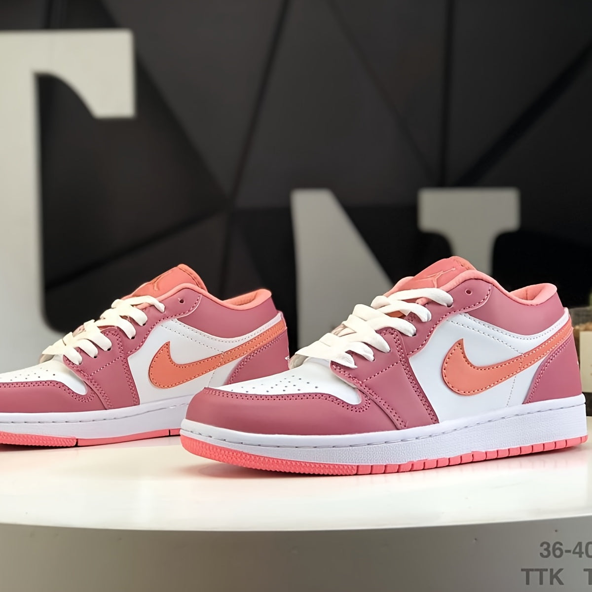 Nike Air Jordan 1 Low Women Casual Shoes, Pink Color Low-Top Thick Sole Skate Shoes
