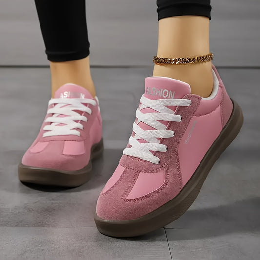Women'S Casual Pink Sneakers with "SAN FRANCISCO" Print - Lightweight, Round Toe, Lace-Up, Microfiber Upper, All-Season Comfort, Casual Footwear | Casual Sneakers | Microfiber Upper Sneakers