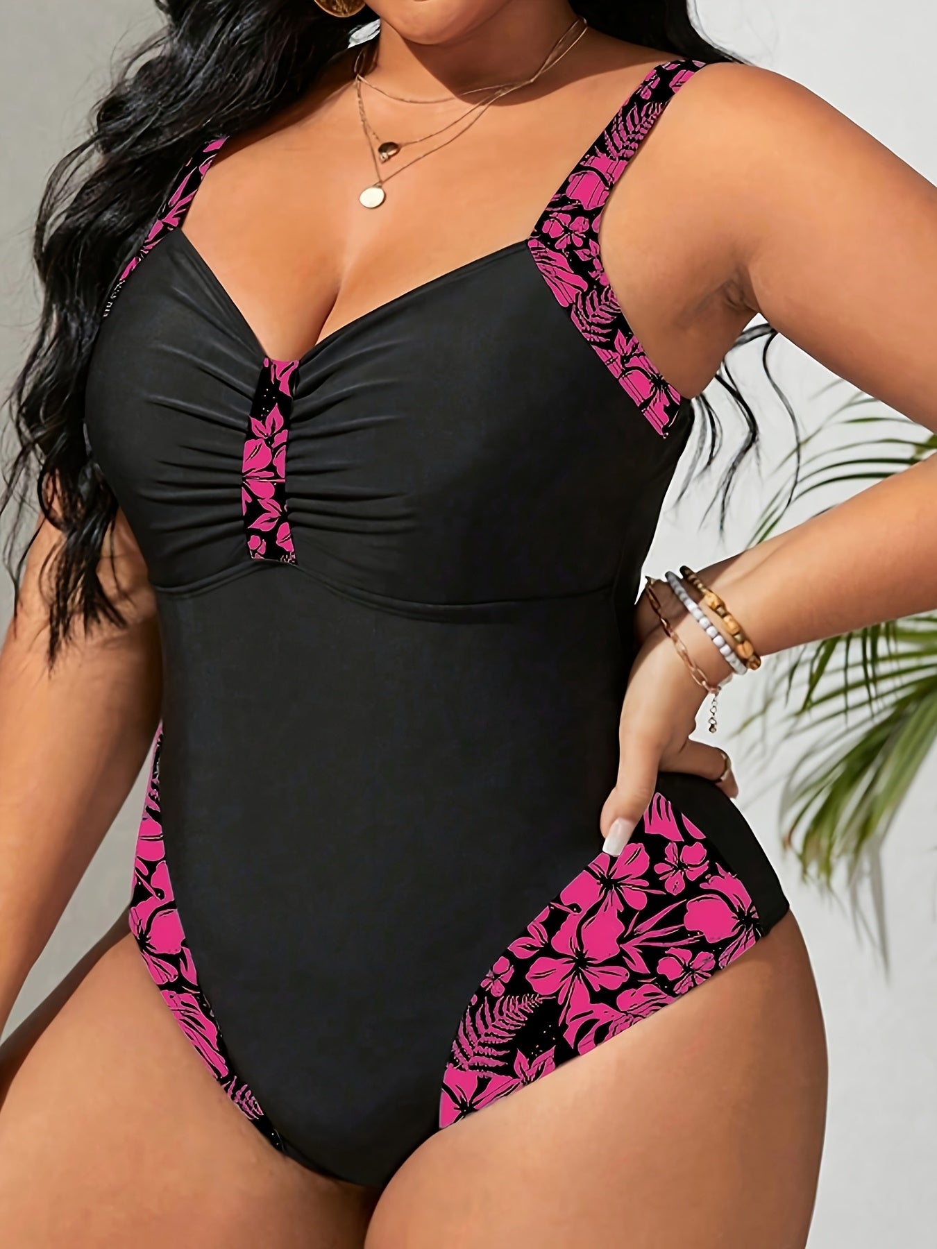 Simple Style One-piece Swimsuit