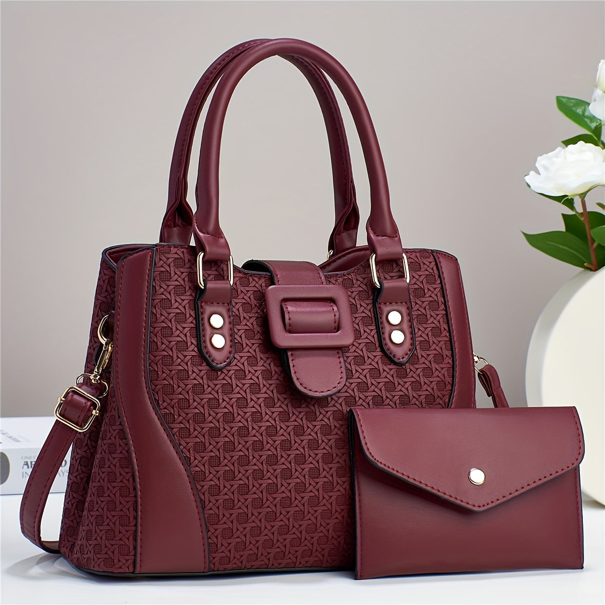 Two-Piece Set Fashion Plaid Shoulder Bag