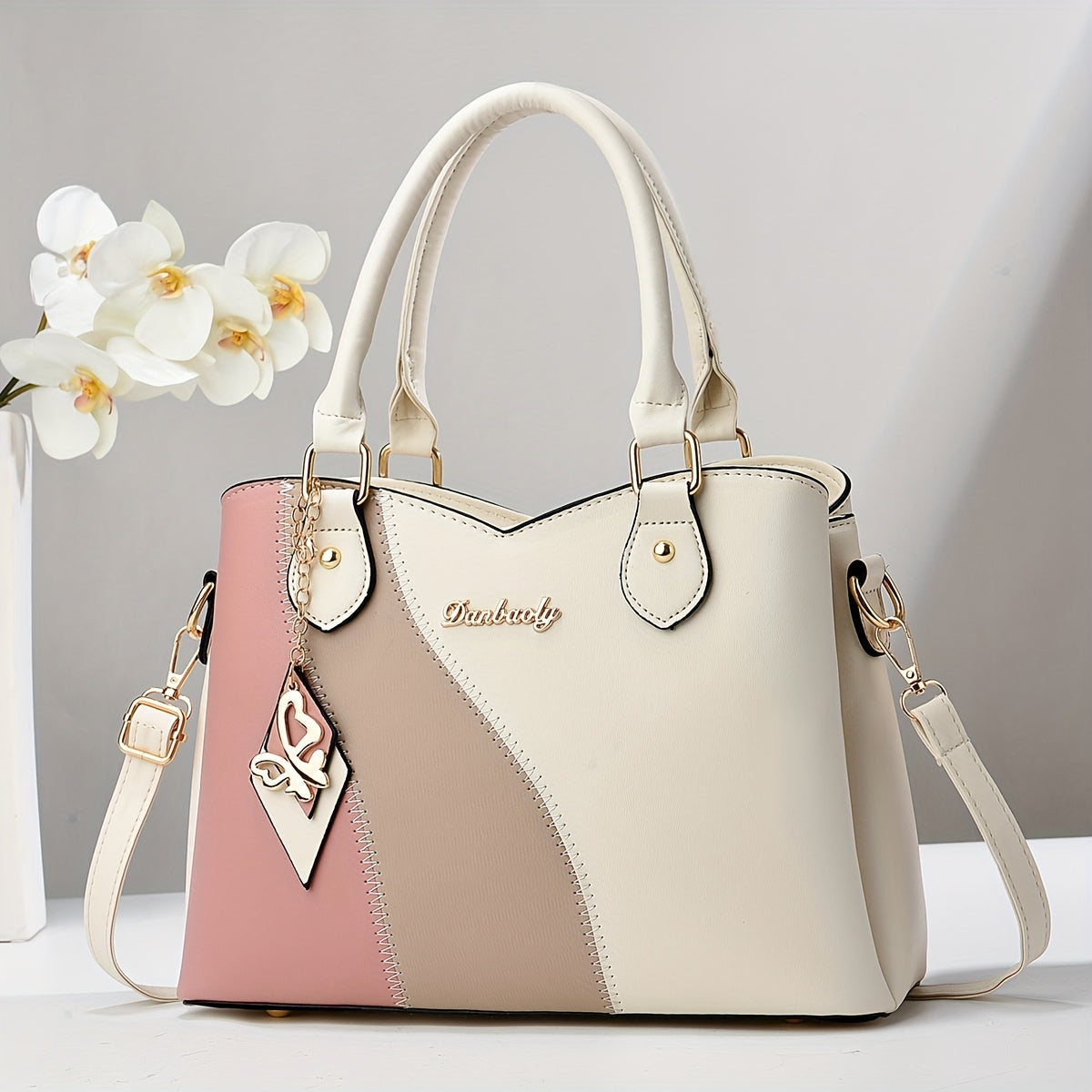 Casual Geometric Two-Tone Large Capacity Bag for Women