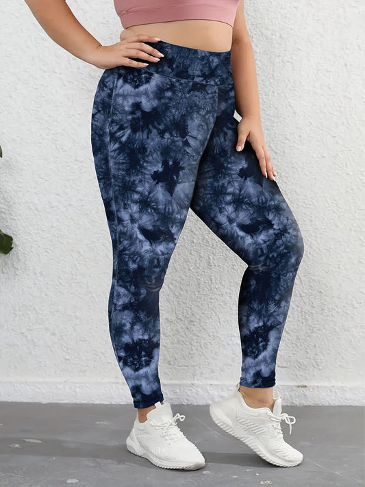 1pc Women's Plus Size High Waist Skinny Leggings