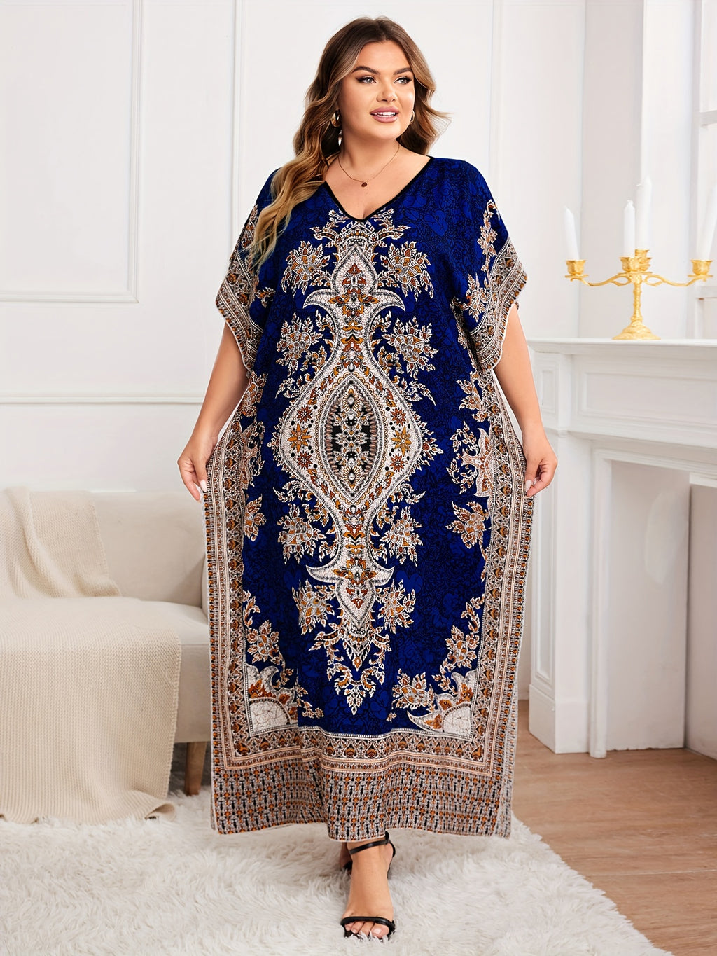 Plus Size Women's Bohemian Vacation Dress