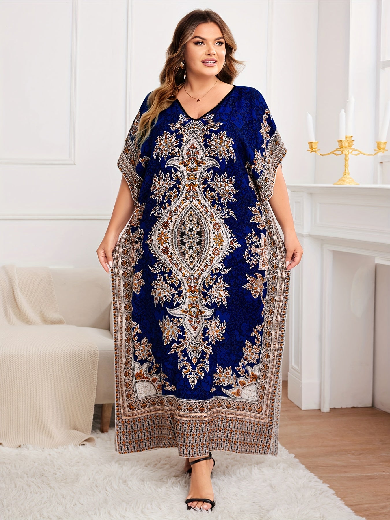 Plus Size Women's Bohemian Vacation Dress