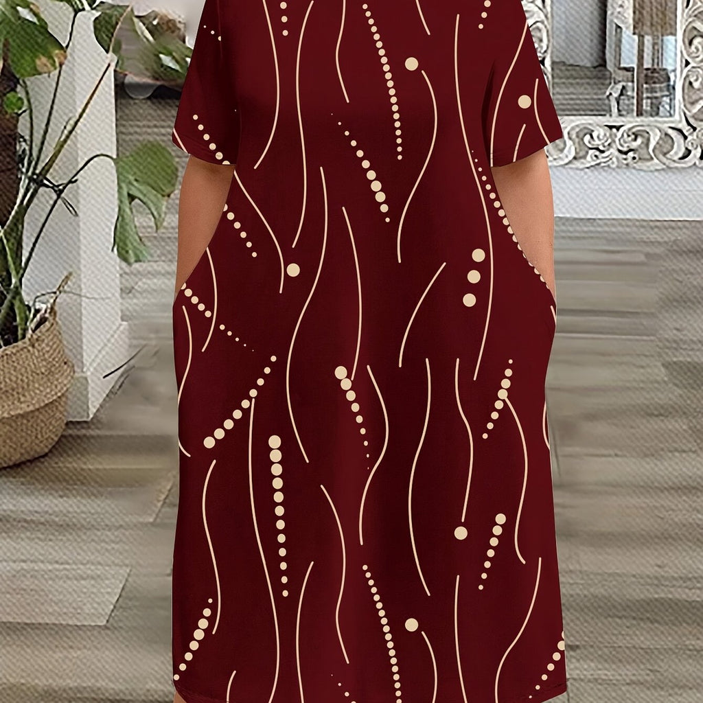 Women's Plus Size Casual Midi Dress