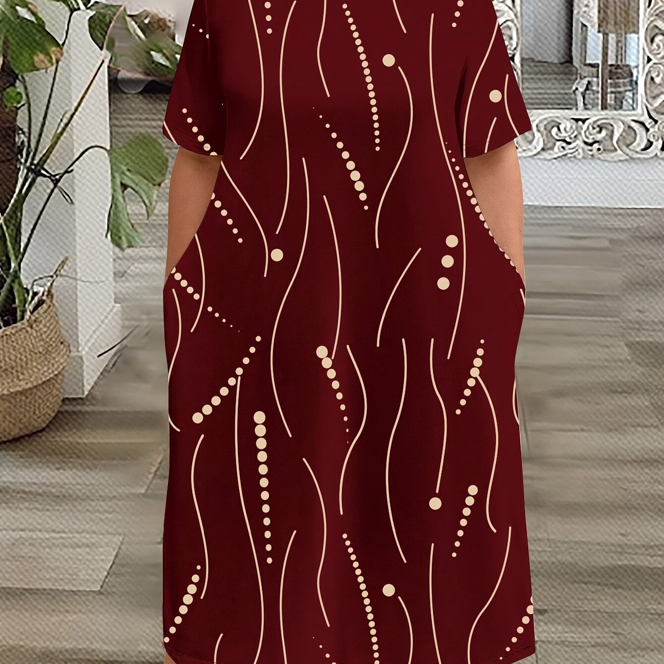 Women's Plus Size Casual Midi Dress