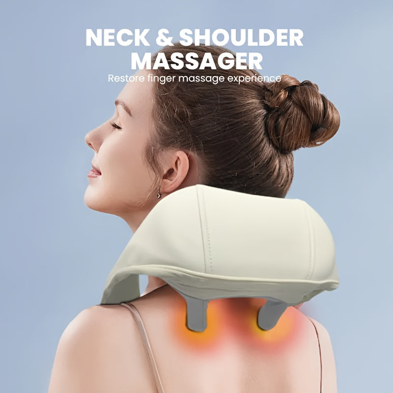 5D Kneading Wireless Portable Neck & Shoulder Massager with Heat Relax