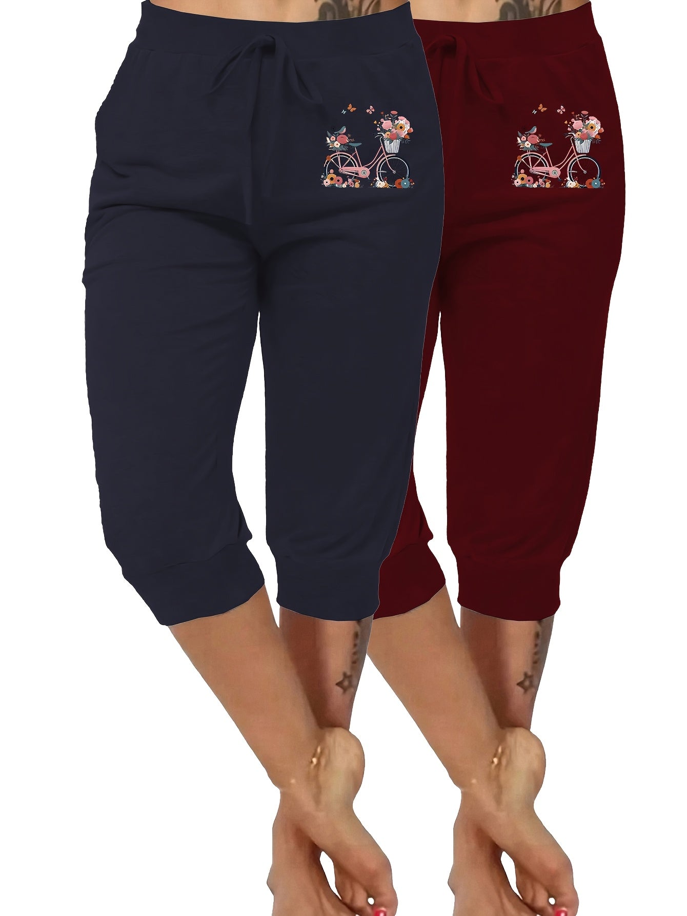 Women's 2-Pack Harem Bermuda Shorts - Loose Fit